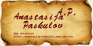 Anastasija Paskulov vizit kartica